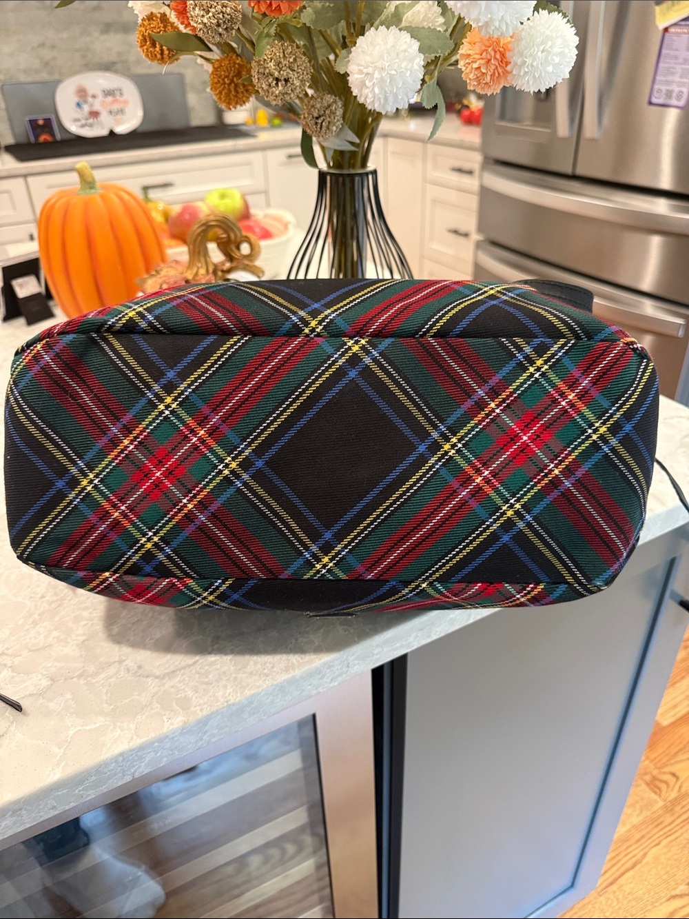 Dooney and Bourke black Victoria Tartan tote - Picture 3 of 8